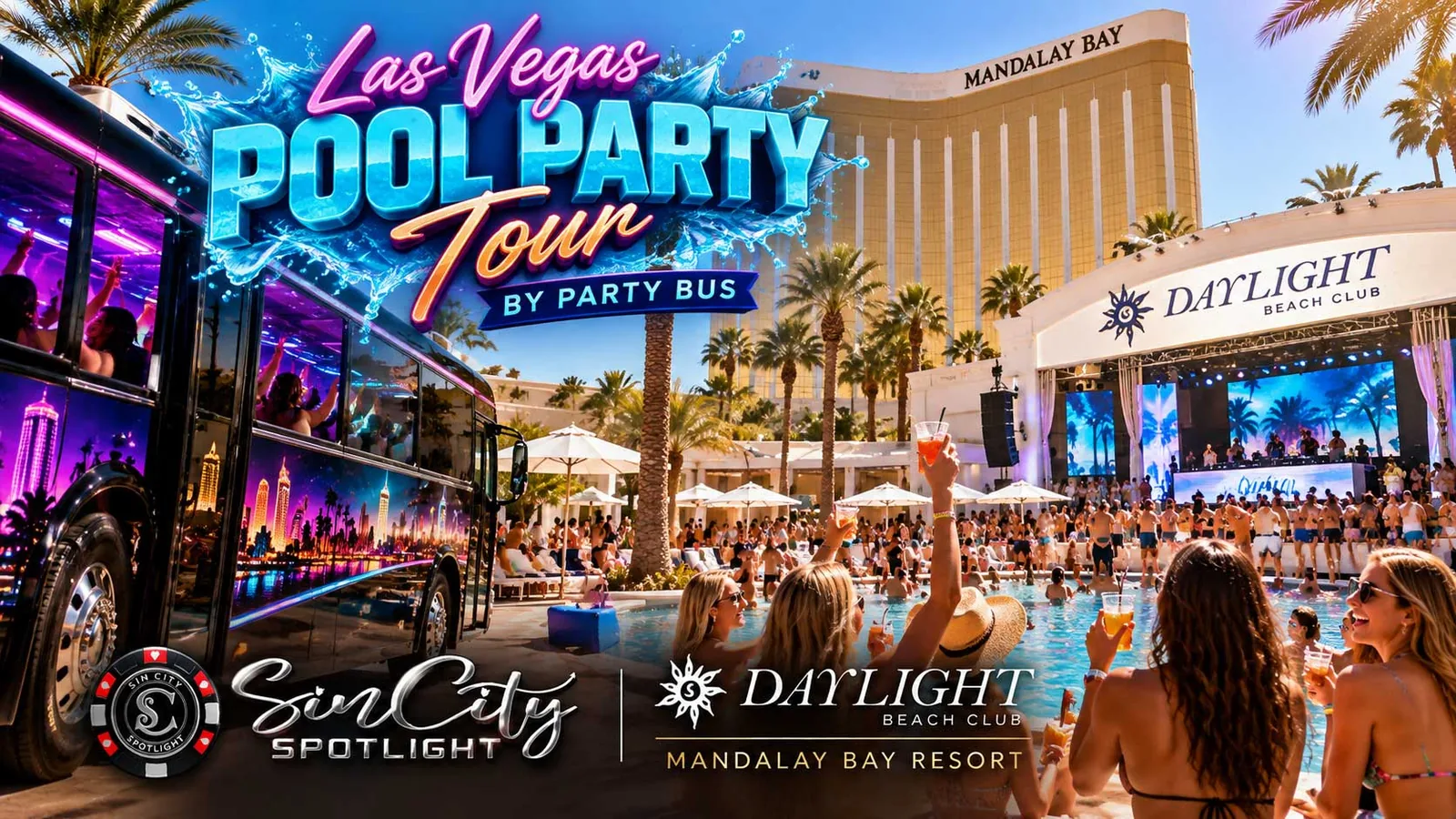 Las Vegas Pool Party Tour by Party Bus