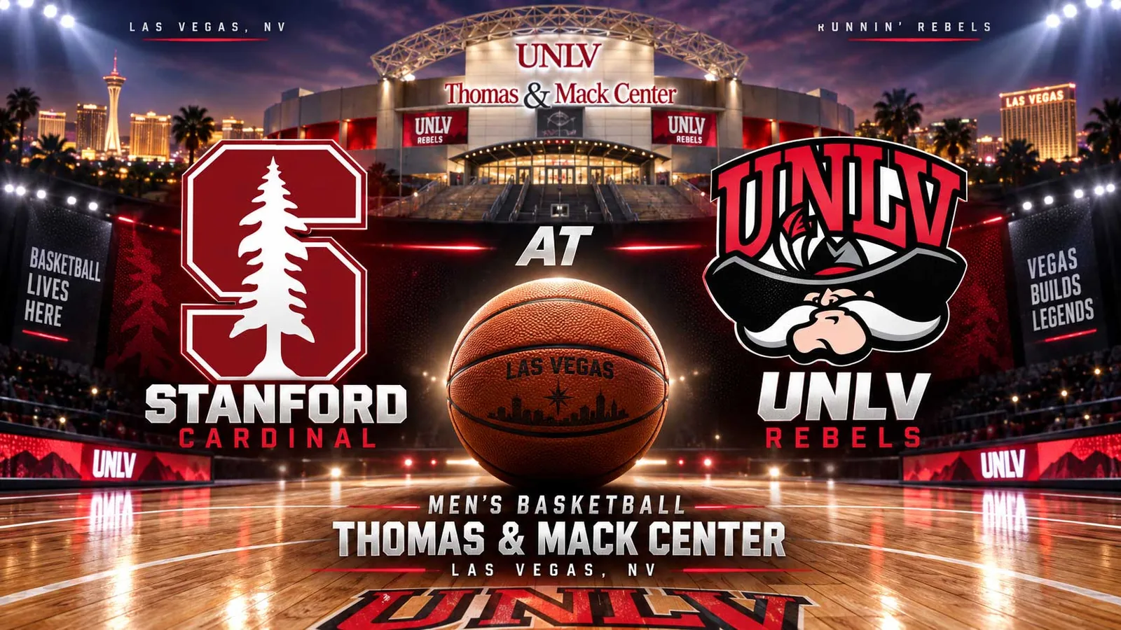 Stanford Cardinal at UNLV Rebels Mens Basketball