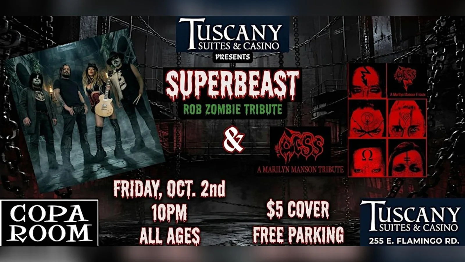 Superbeast (Rob Zombie Tribute) and ACSS (Marilyn Manson Tribute)