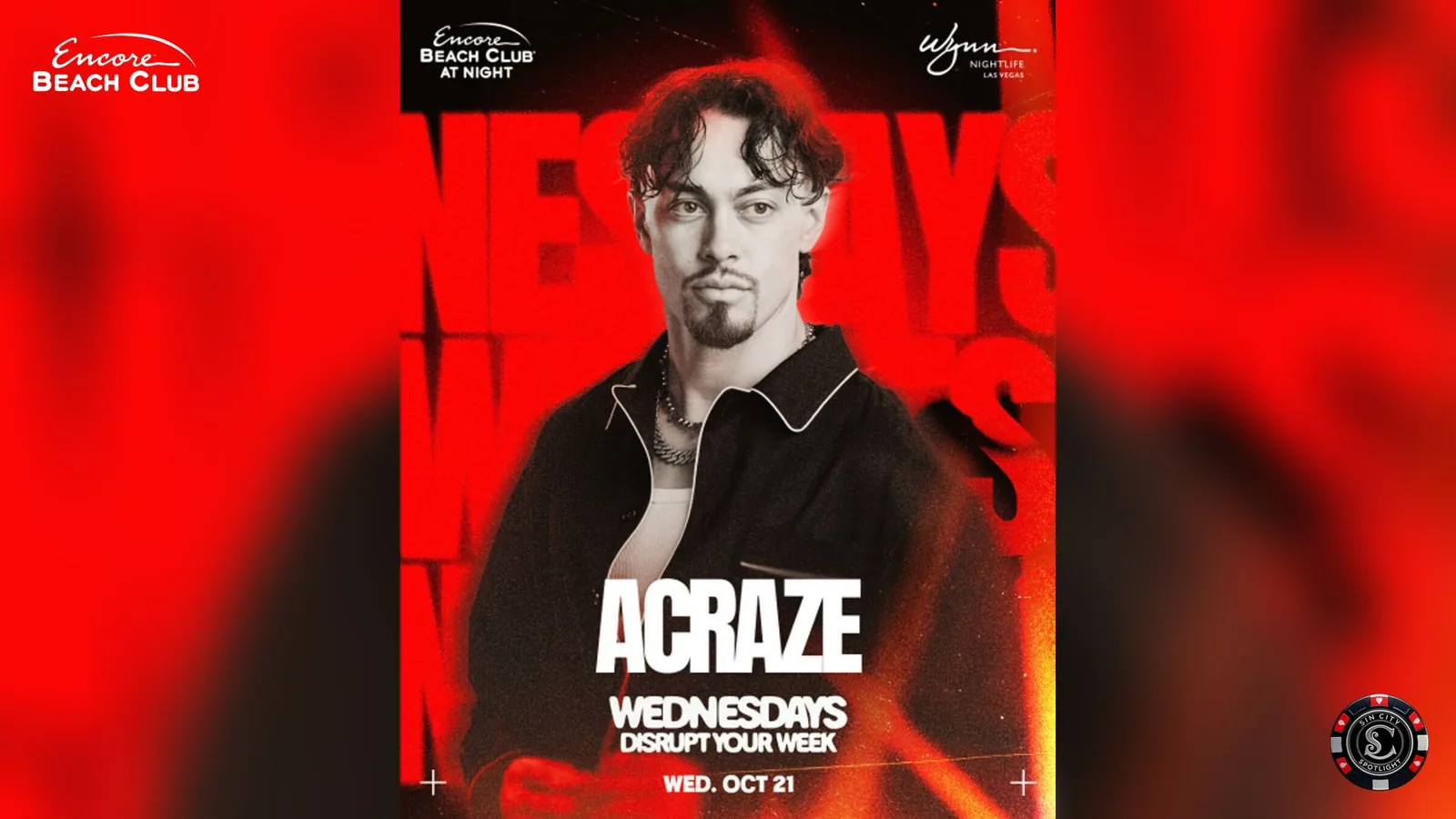Acraze at Encore Beach Club at Night