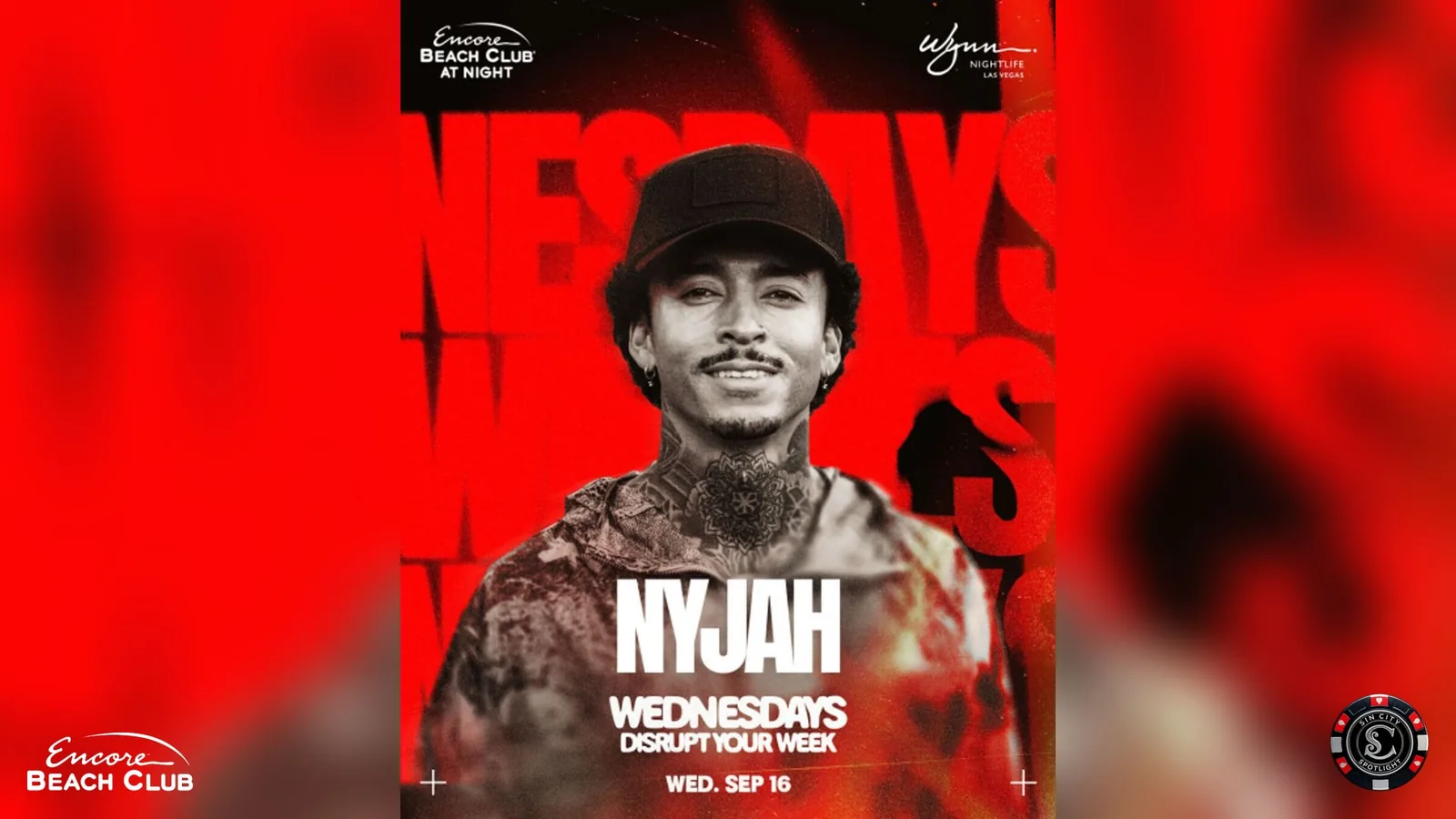 Nyjah at Encore Beach Club at Night