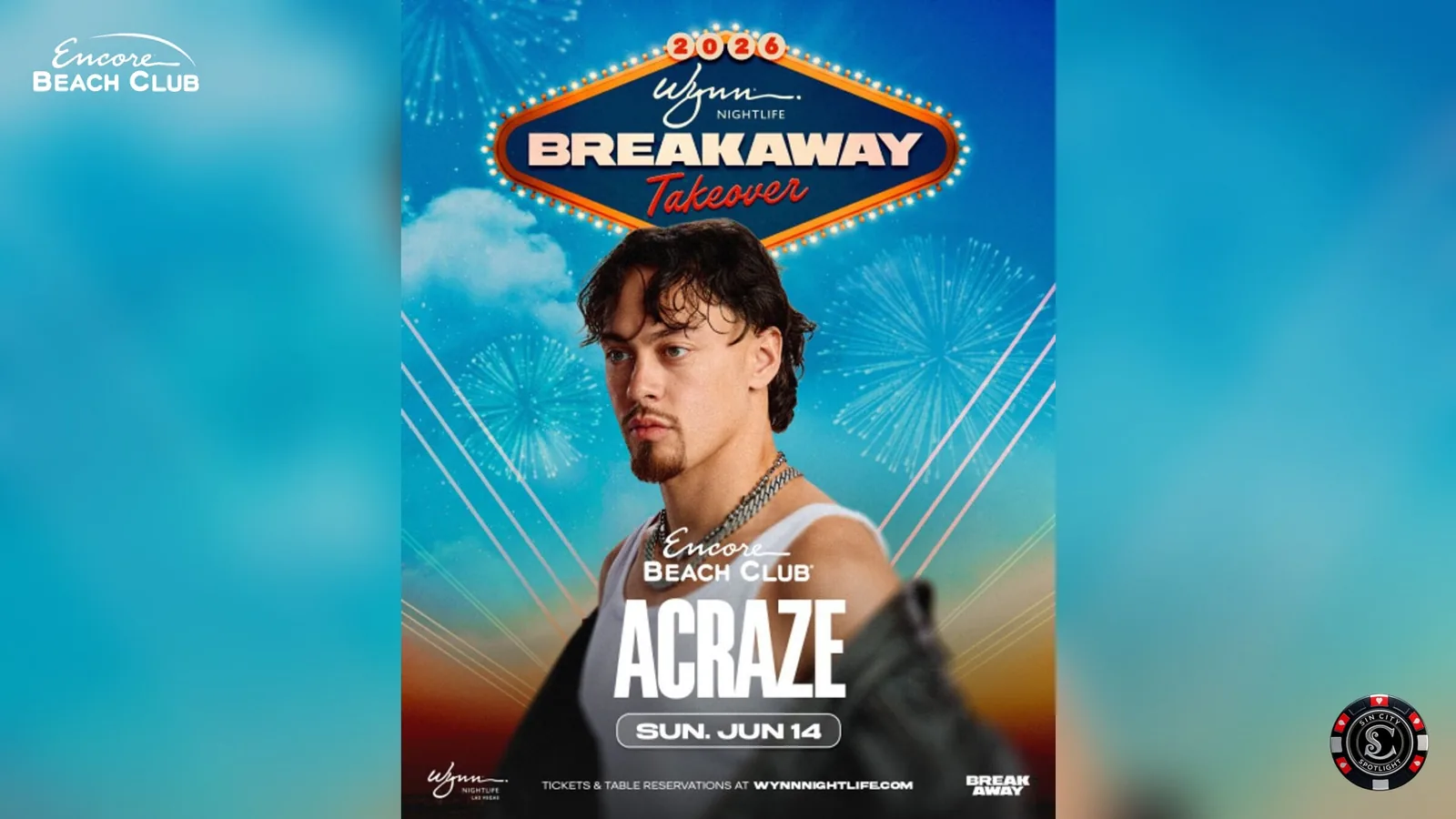 Acraze at Encore Beach Club at Night