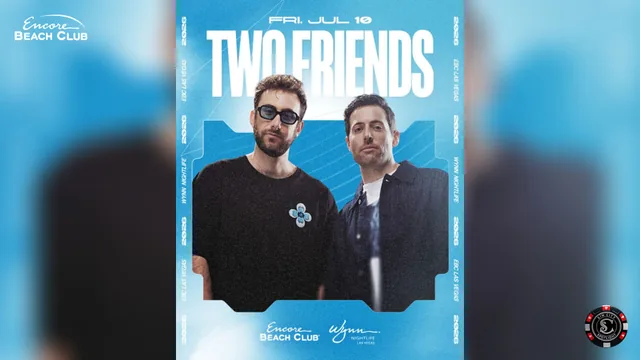 Two Friends at Encore Beach Club at Night