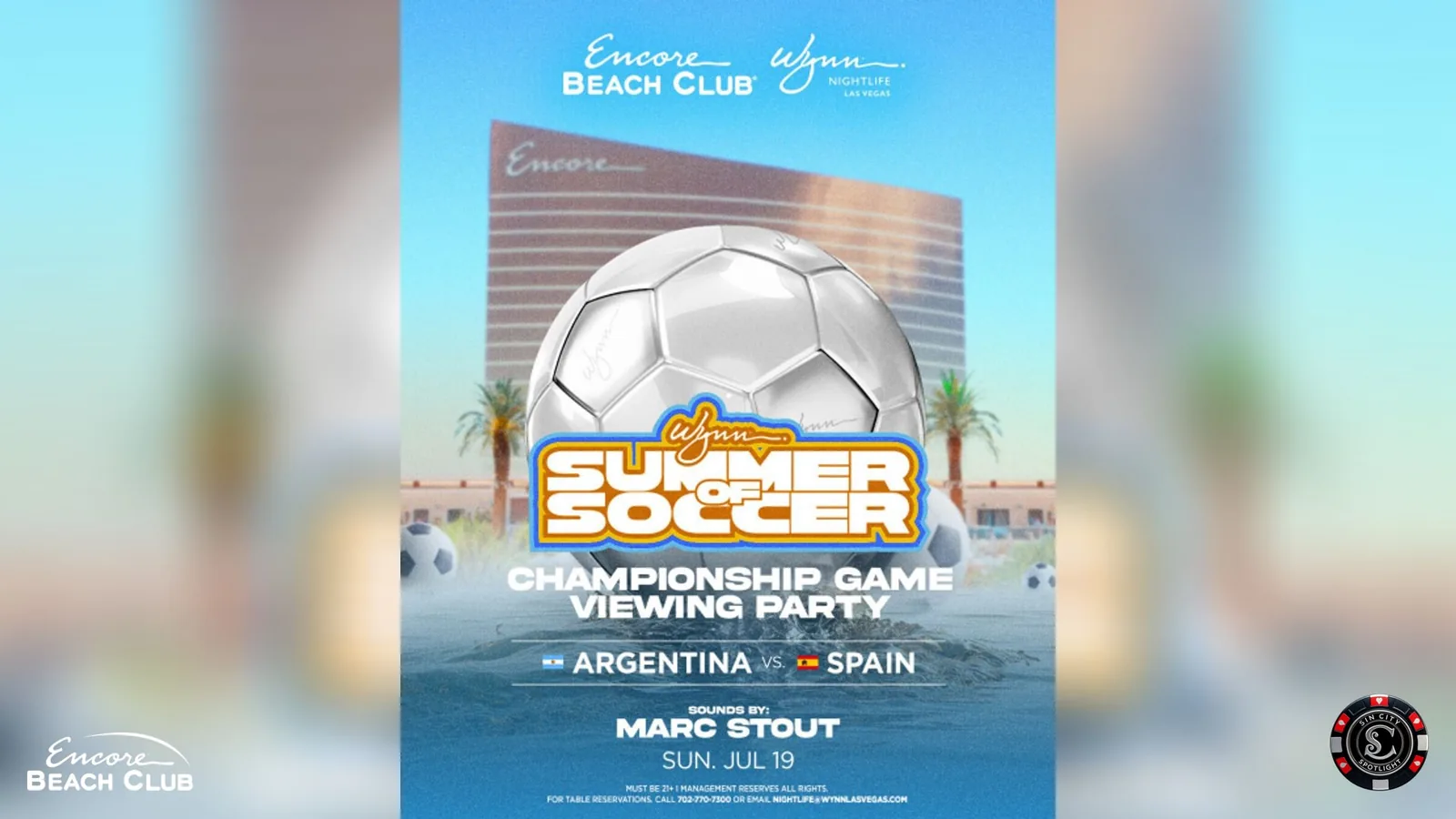 Summer of Soccer - Championship Game Viewing Party at Encore Beach Club