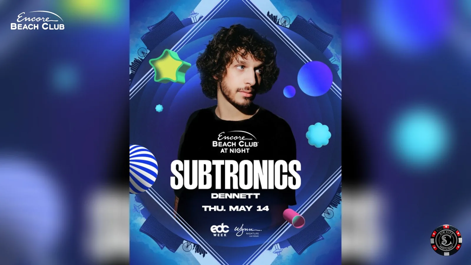 Subtronics Support by Dennett at Encore Beach Club at Night