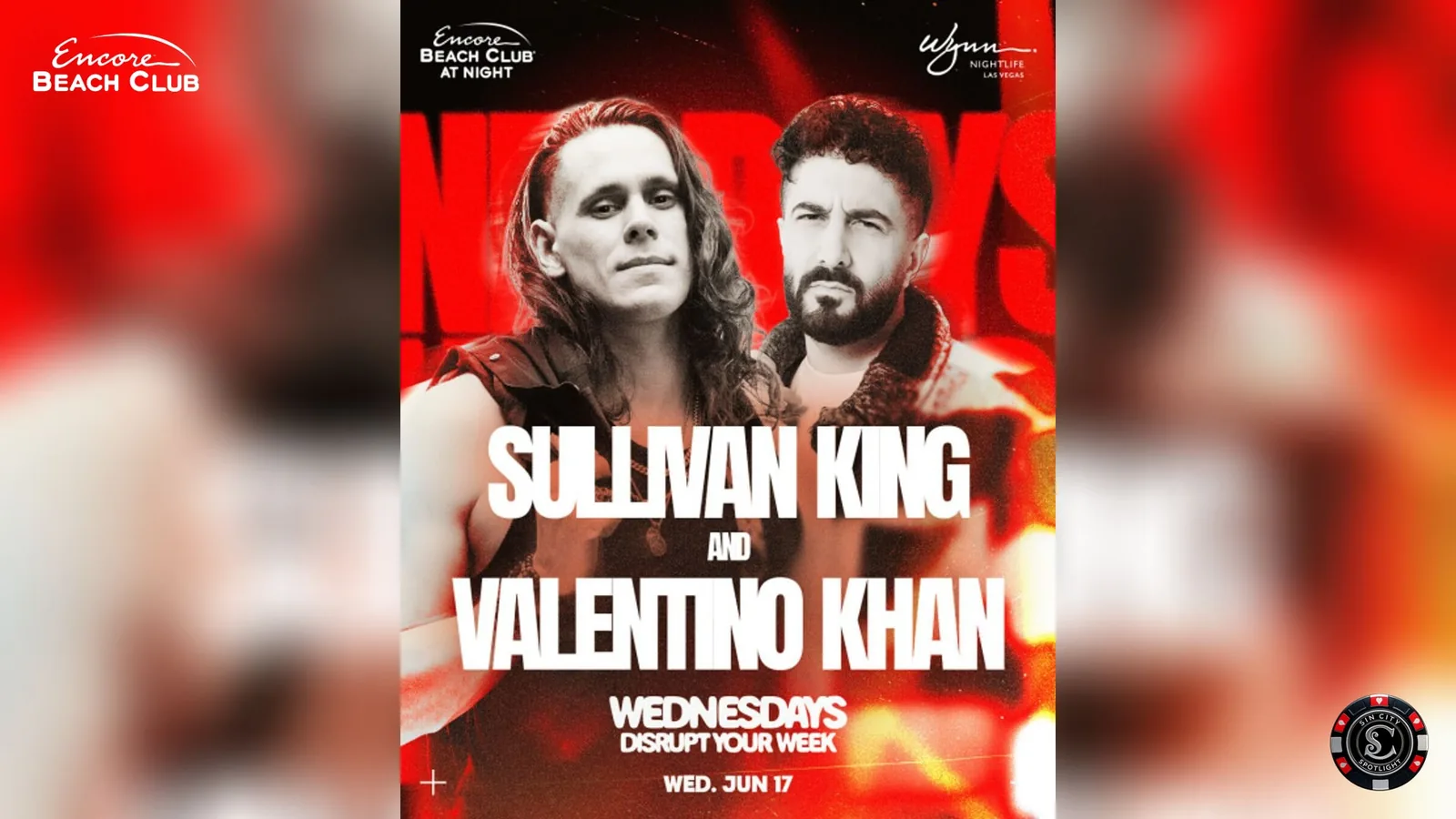 Sullivan King & Valentino Khan at Encore Beach Club at Night