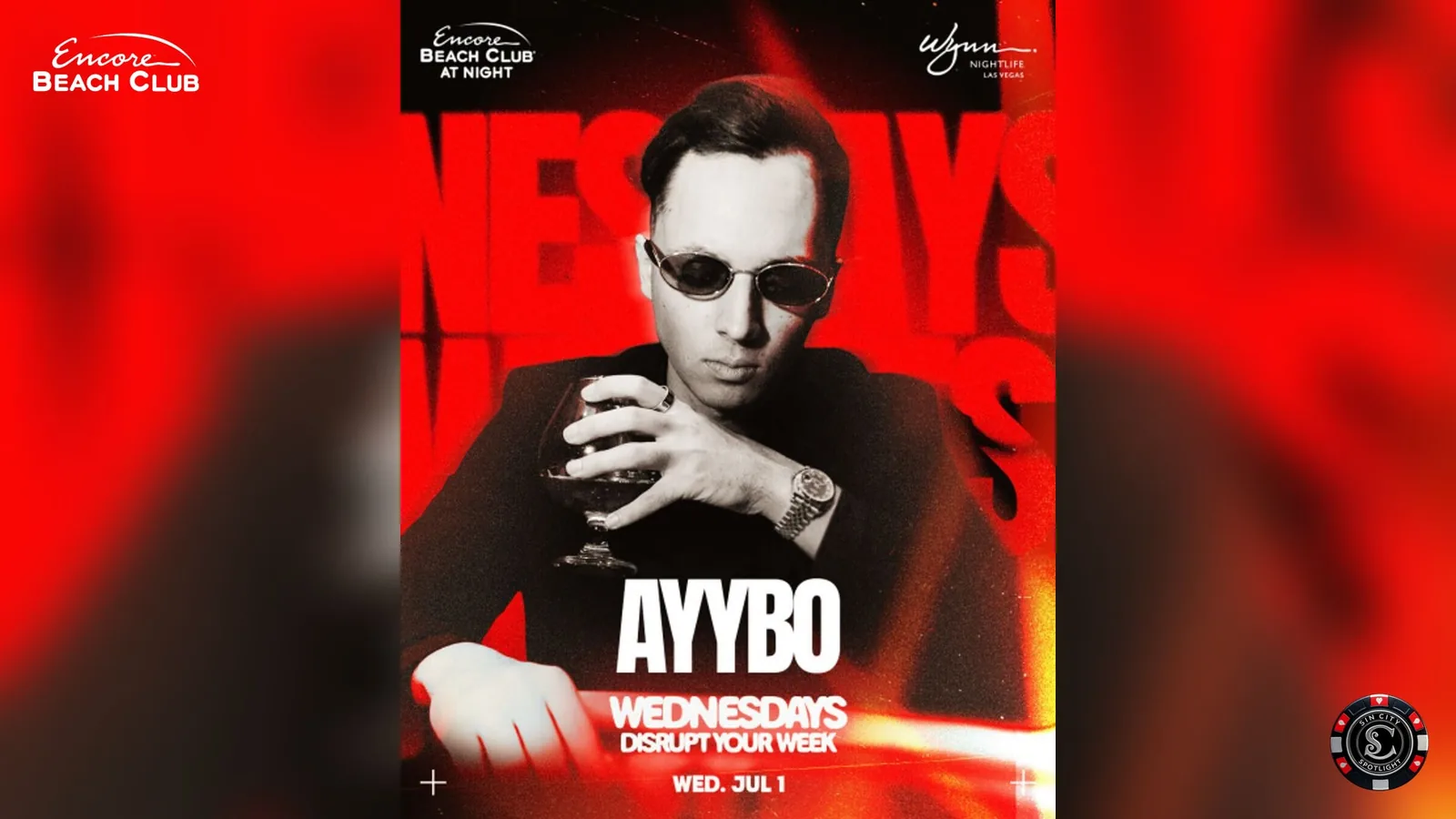 AYYBO at Encore Beach Club at Night