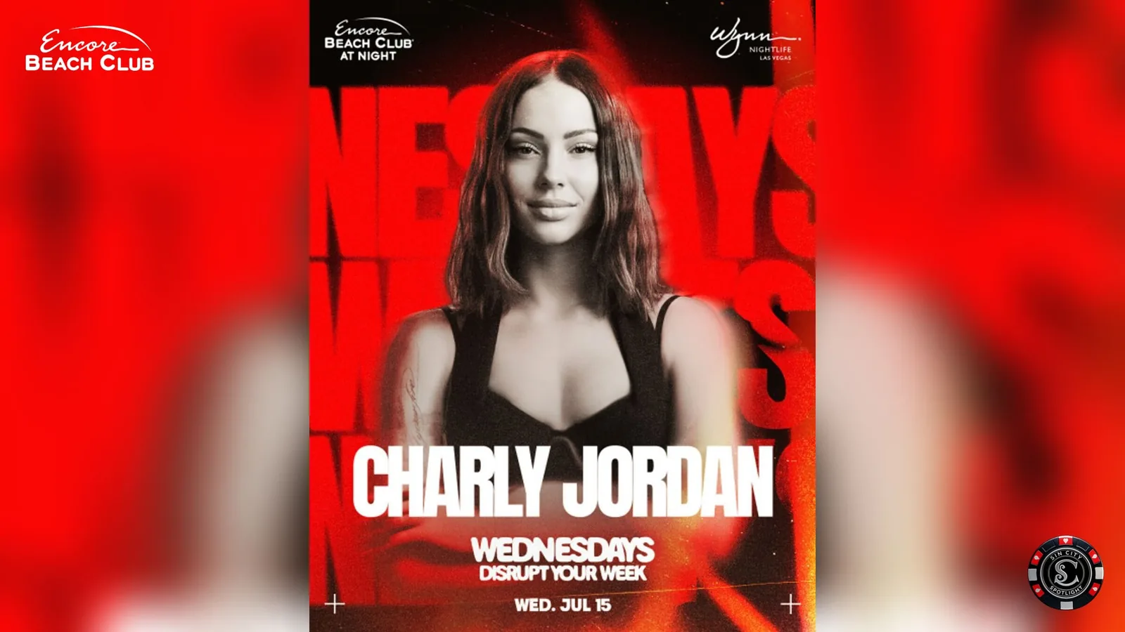 Charly Jordan at Encore Beach Club at Night