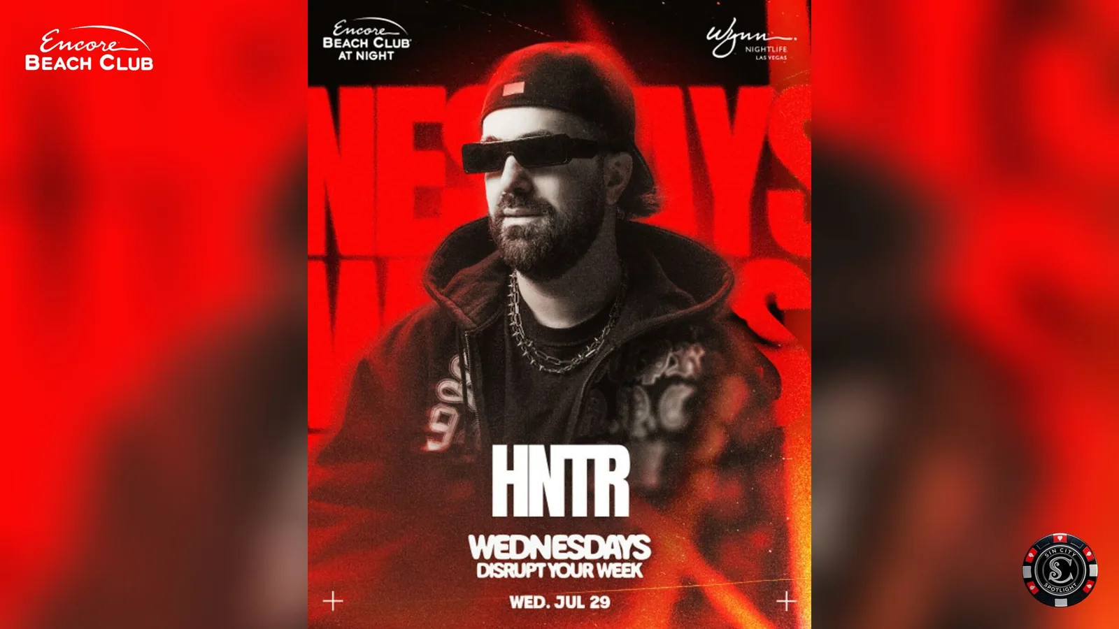 HNTR at Encore Beach Club at Night