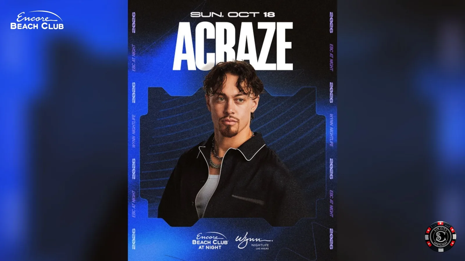 Acraze at Encore Beach Club at Night