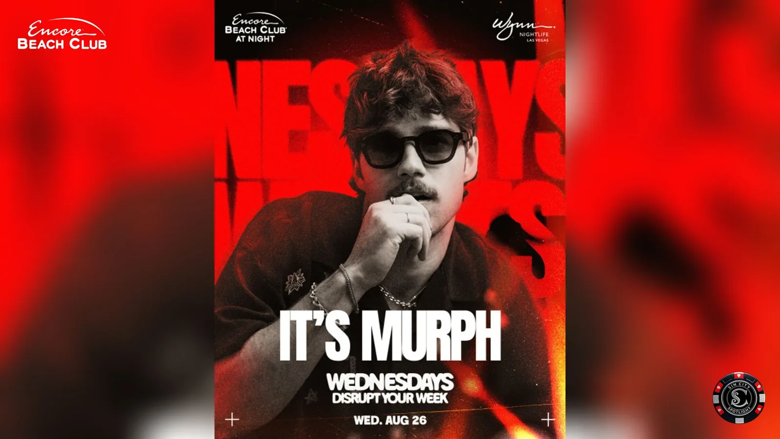 It's Murph at Encore Beach Club at Night